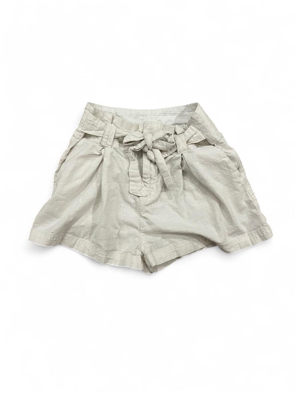 High-Waist free people Tie Shorts - Cream